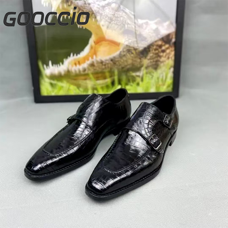 MY184 Crocodile Leather Dress Shoes/Monk Shoes For Men GOOCCIO   