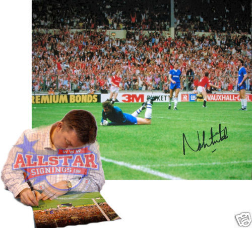 NORMAN WHITESIDE SIGNED MANCHESTER UNITED 1985 FA CUP FINAL Photo Poster painting COA & PROOF