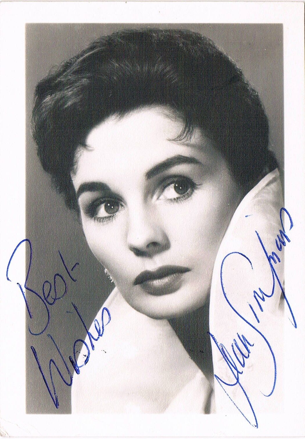 Jean Simmons 1929-2010 genuine autograph signed 3.5x5