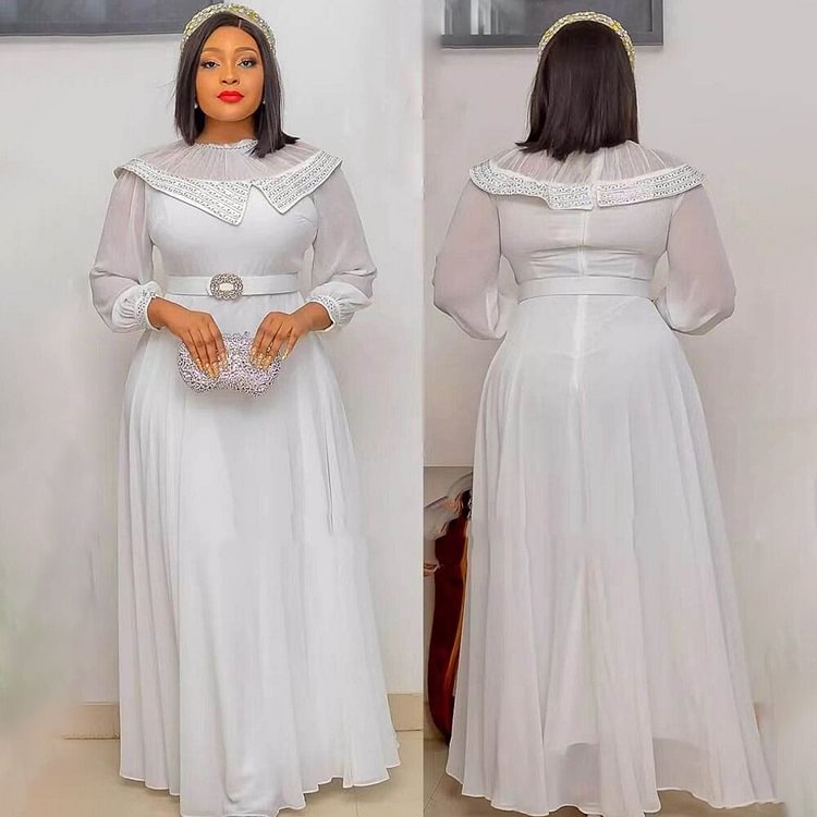 African Americans fashion QFY 2022 Dubai Turkey Luxury Evening Dresses African Elegant Women Chiffon Long Dress Ankara Robe Marocaine Cosplay Costume Bubu Ankara Style QueenFunky