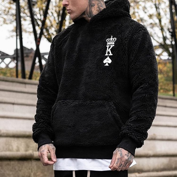 The King of Spades Embroidery Fleece Hoodie