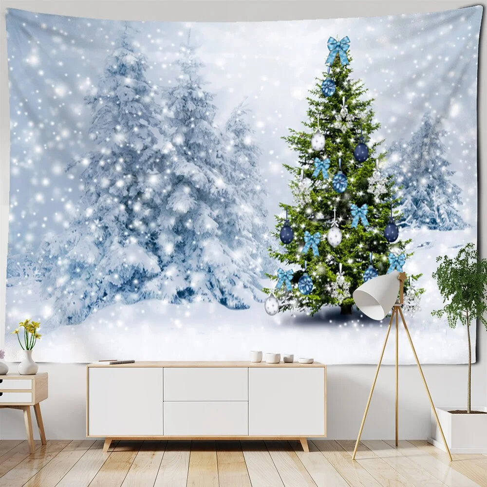 Christmas Tree Series Tapestry Wall Hanging Cartoon Kawaii Bohemian Style Aesthetics Room Gift Home Decor