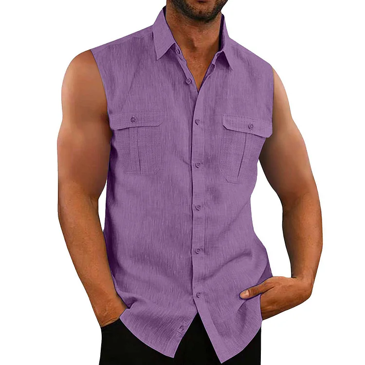 BrosWear Men's Casual Holiday Shirt Vest