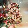 Snowman Acrylic DIY Diamond Painting Pendant Double-Sided Print Kit