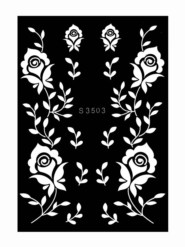 Sdrawing Drawing Henna Template for Hand Henna Tattoo Stencil Flower Tattoo Design for Women Wedding Festival Party Tatoo Tools