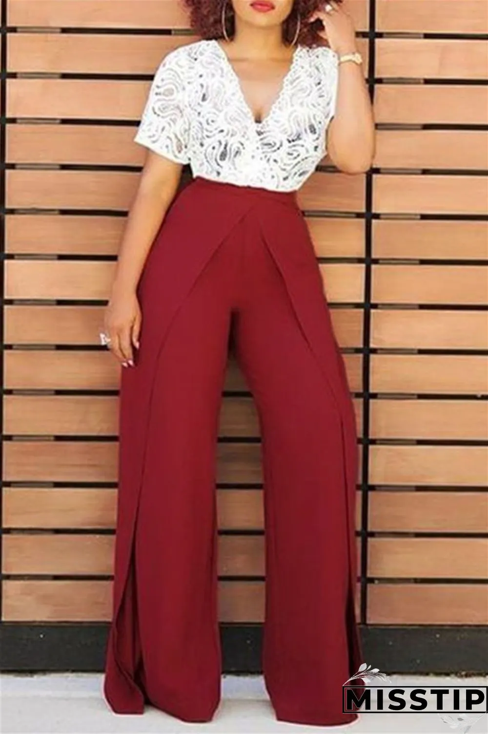 Orange Fashion Casual Solid Bandage Regular High Waist Trousers