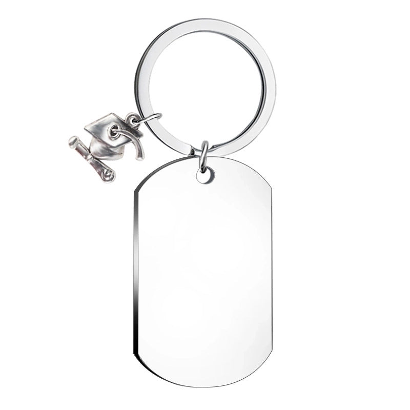 Minimalist Geometric Stainless Steel Unisex Bag Pendant Keychain
