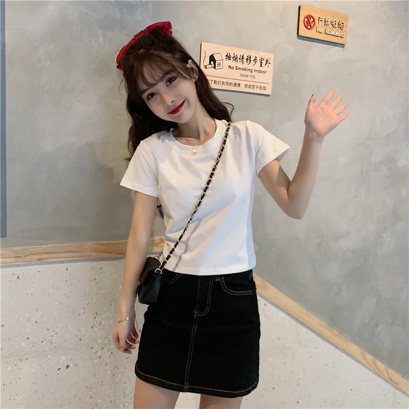 Brownm Brownm T-Shirt Women's Clothes 2024 Summer New Hot Girl Show Back Bow Leakage Back Short Design Sense Top Tide