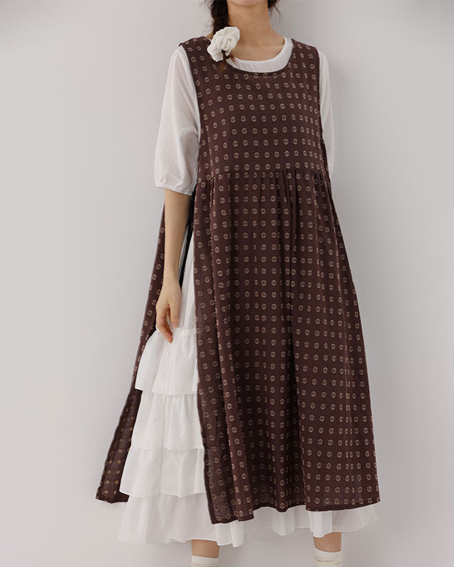 Sleeveless Polka Dot Pattern Side Split Maxi Dress