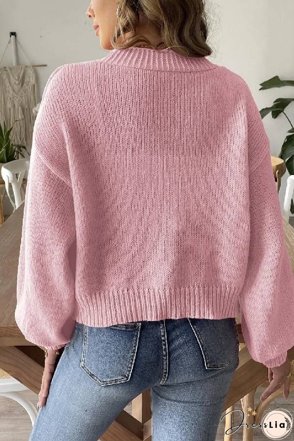 Fashion Trend Lantern Sleeve Simple Casual Coat