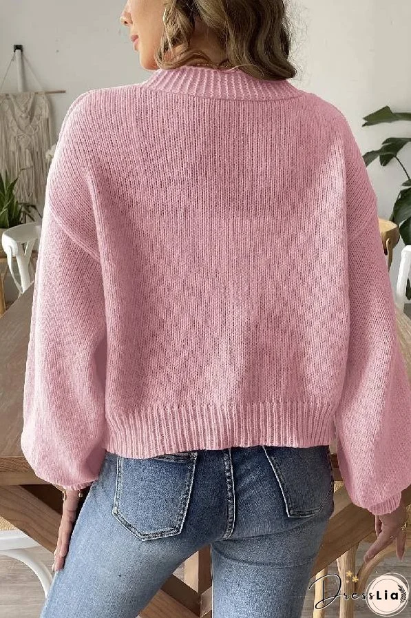 Fashion Trend Lantern Sleeve Simple Casual Coat