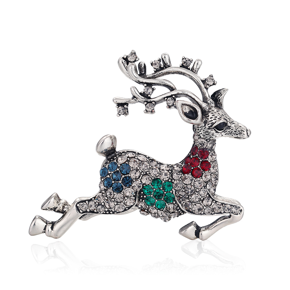 

Christmas Deer Brooch Rhinestone Alloy Backpack Clothes Pin Badges Jewelry, 501 Original