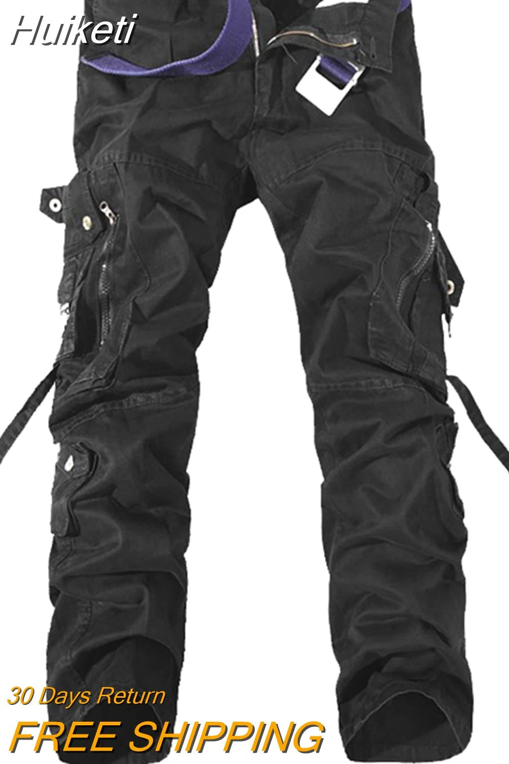 Huiketi Fashion Military Cargo Pants Mens Trousers Overalls Casual Baggy Army Cargo Pants Men Plus Size Multi-pocket Tactical Pants
