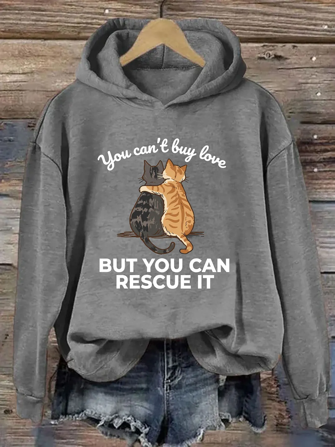 You Can't Buy Love But You Can Rescue It Cat Lover Hoodie