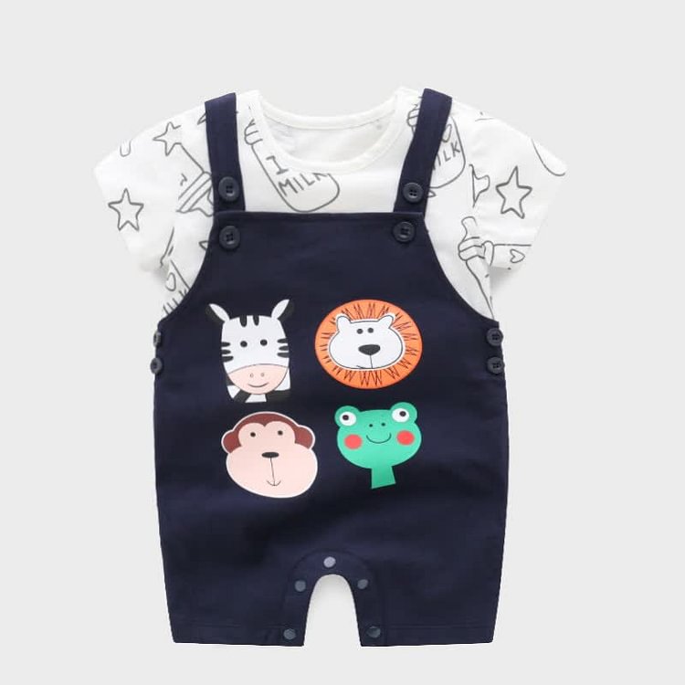 Baby Animal Tee and Suspender Set