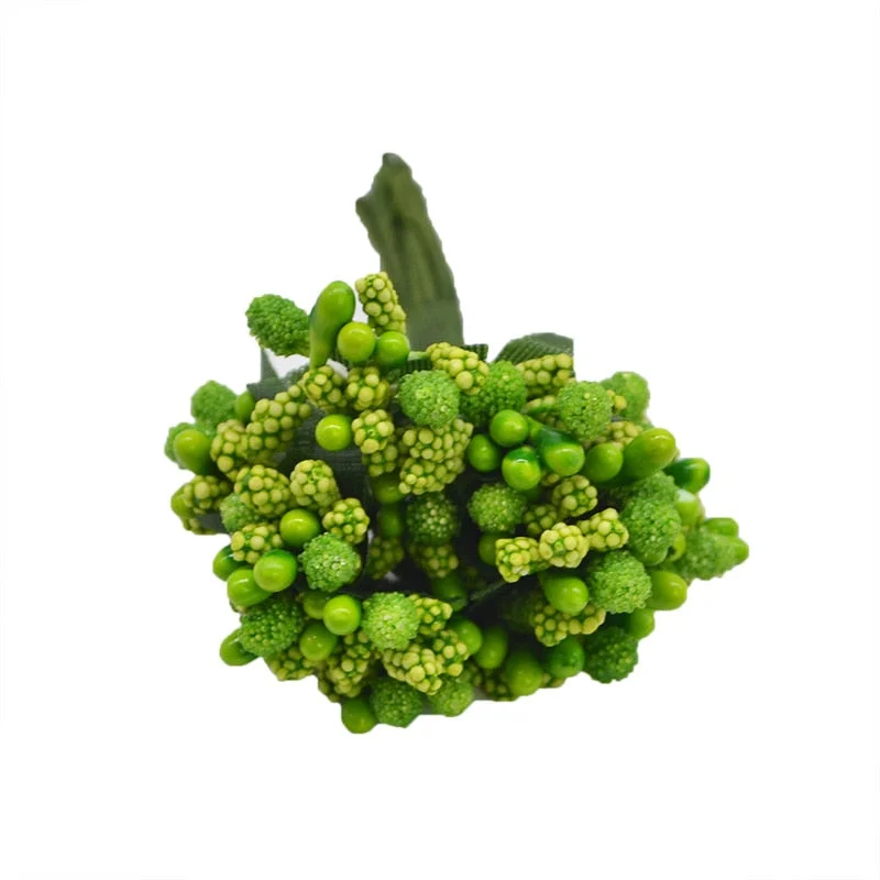 12Pcs/lot Handcraft Artificial Flowers Stamen Sugar Wedding Party Decoration DIY Wreath Gift Box Scrapbooking Cheap Fake Flowers