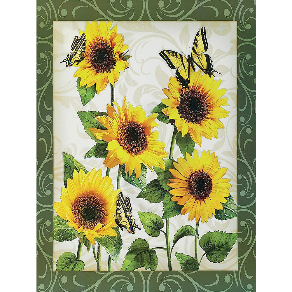 

30*40CM - Round Drill Diamond Painting - Sunflower, 501 Original