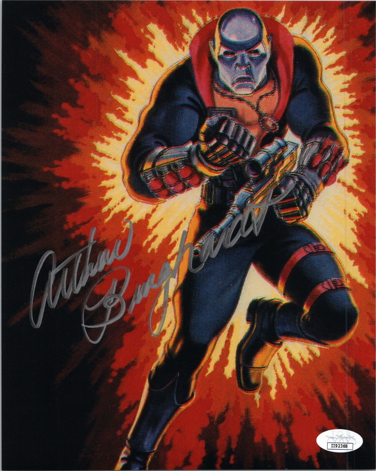 ~ ARTHUR BURGHARDT Authentic Hand-Signed GI JOE ~DESTRO~ 8x10 Photo Poster painting (JSA COA) C~