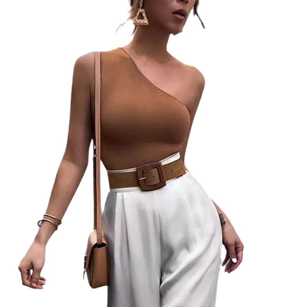 Churchf Churchf Style Ebay Nightclub Sports Single Shoulder Strapless Women's Diagonal Shoulder Vest