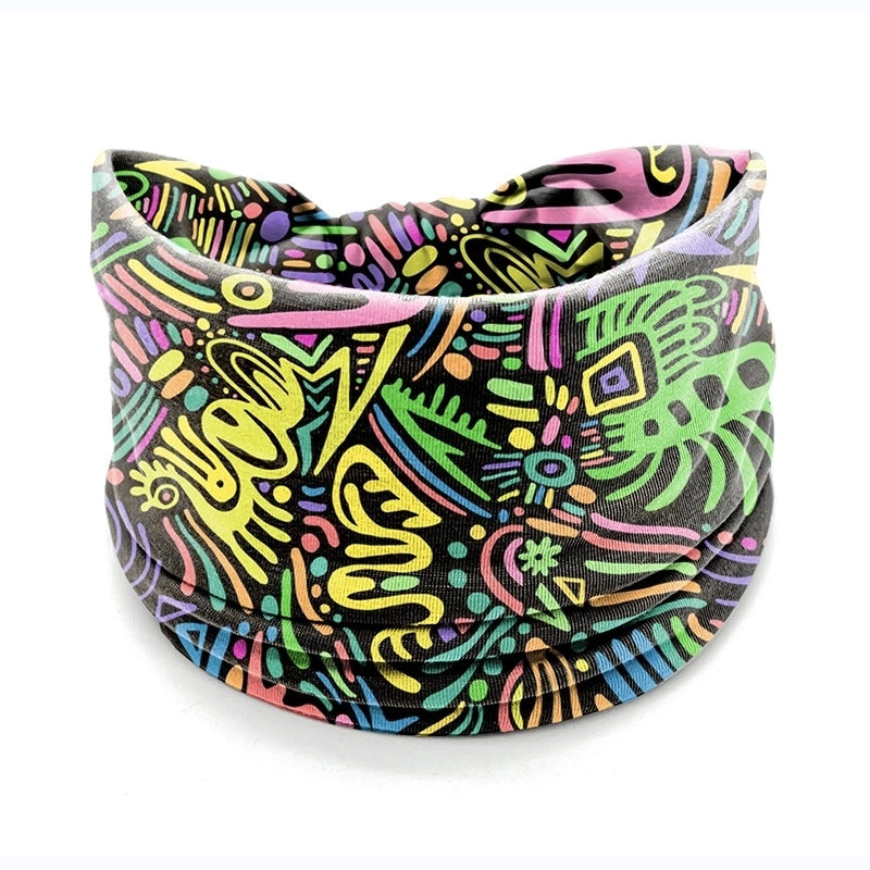 Women’s Hair Band African Print Pattern Wide Edge Elastic Knot Sports Yoga Headband Women’s Headwear Hair Accessories