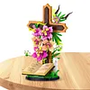 Jesus Cross Flowers Building Blocks Set Building Bricks Kit Construction Bricks Toy Gifts for Anniversaries Valentines Day Halloween