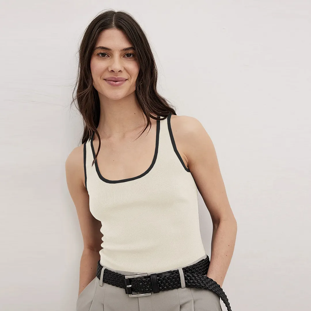 Uveng Spring And Summer Explosion Of Women's Clothing Can Wear Two-Wearing Waistcoat Top