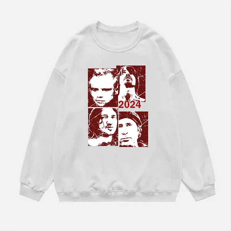 Men's Red Hot Chili Peppers Graphic Round Neck Sweatshirt