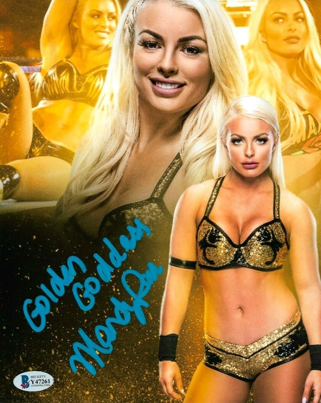 WWE MANDY ROSE HAND SIGNED AUTOGRAPHED 8X10 Photo Poster painting WITH PROOF AND BECKETT COA 7