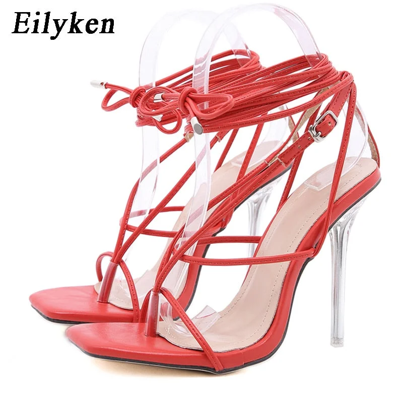 Eilyken Shoes Woman Sexy Elegant Ankle Strappy Party Shoes GoldenHigh Heels Wedding Shoes Open Toe Shoes Zapatos