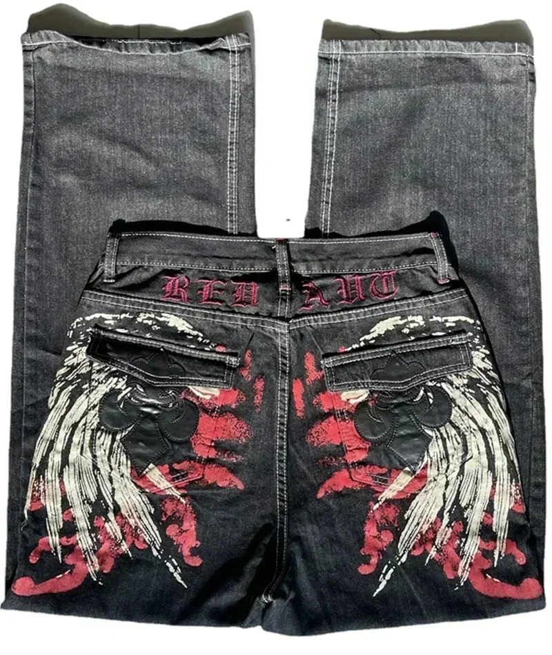 Geswet Street Y2K New Clearance Spot Loose Jeans Women Harajuku Casual Joker Oversized Mopping Wide-leg Pants Couple Fashion Punk Jeans