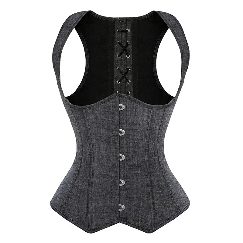Billionm Sapubonva bustier corset vest top underbust corset straps waist cincher sexy corsets for women party gray clothing costume 6xl