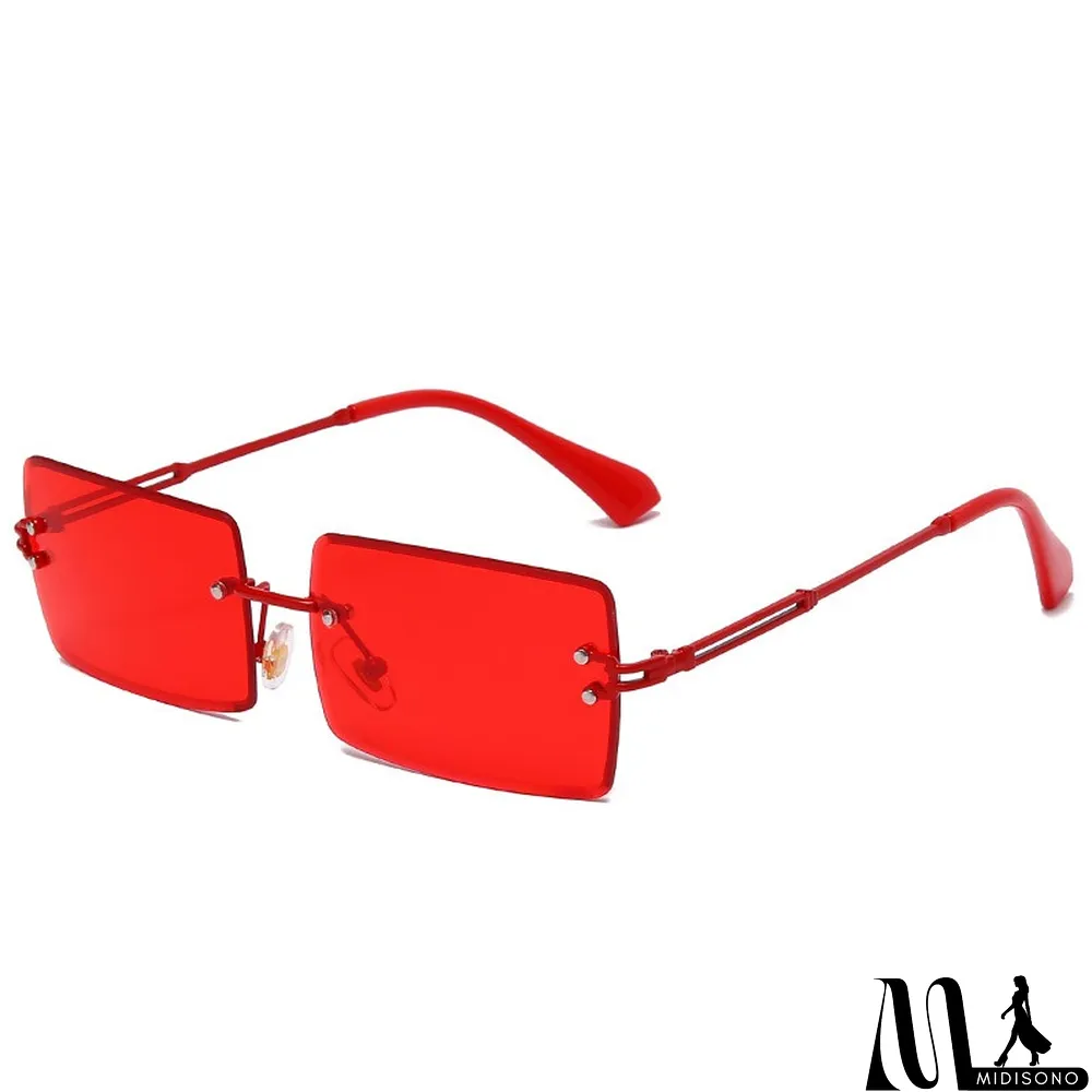MidiSono - Women Rimless Metal Square Sunglasses