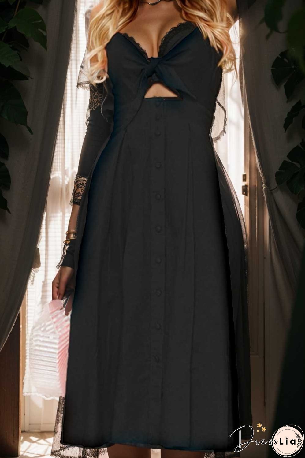 floral v neck tie spaghetti strap beach midi dress