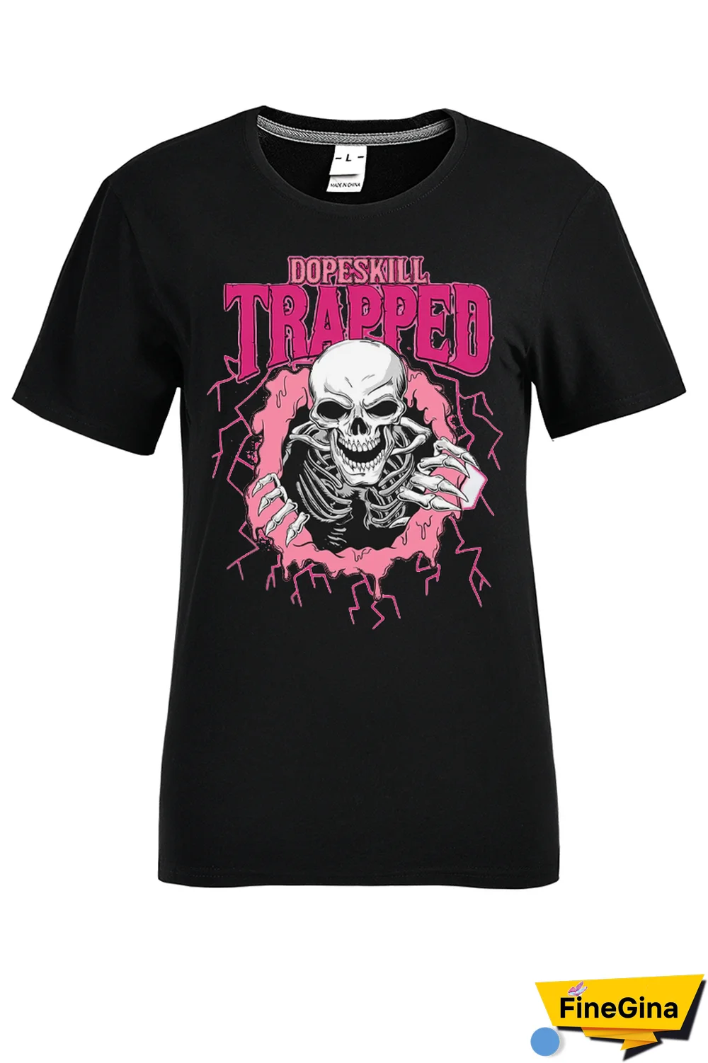 Black Street Daily Print Patchwork O Neck T-Shirts