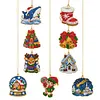 9pcs DIY Double-Sided Rhinestone Acrylic Diamond Art(Hello Christmas)