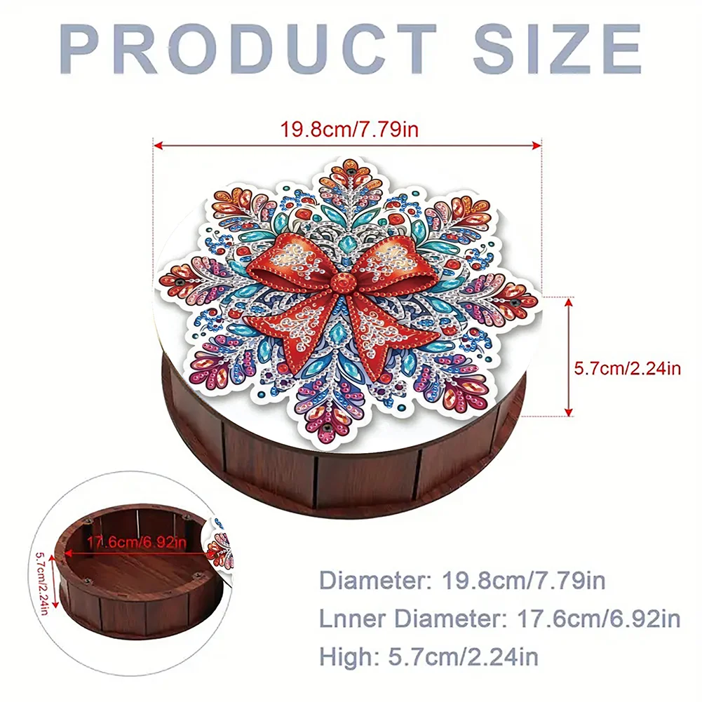 DIY Diamond Painting Storage Box Rhinestones Decorative Snack Case Kit (Bow)