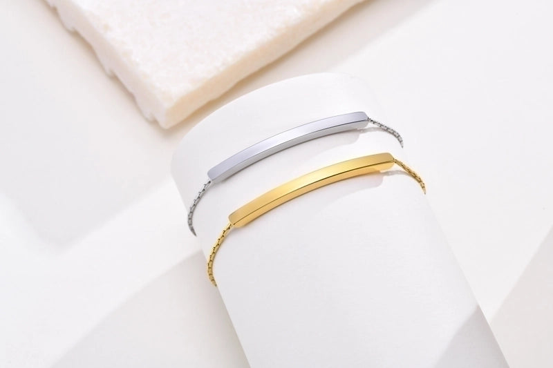 Casual Minimalist Classic Style Solid Color 304 Stainless Steel 18K Gold Plated Bracelets In Bulk