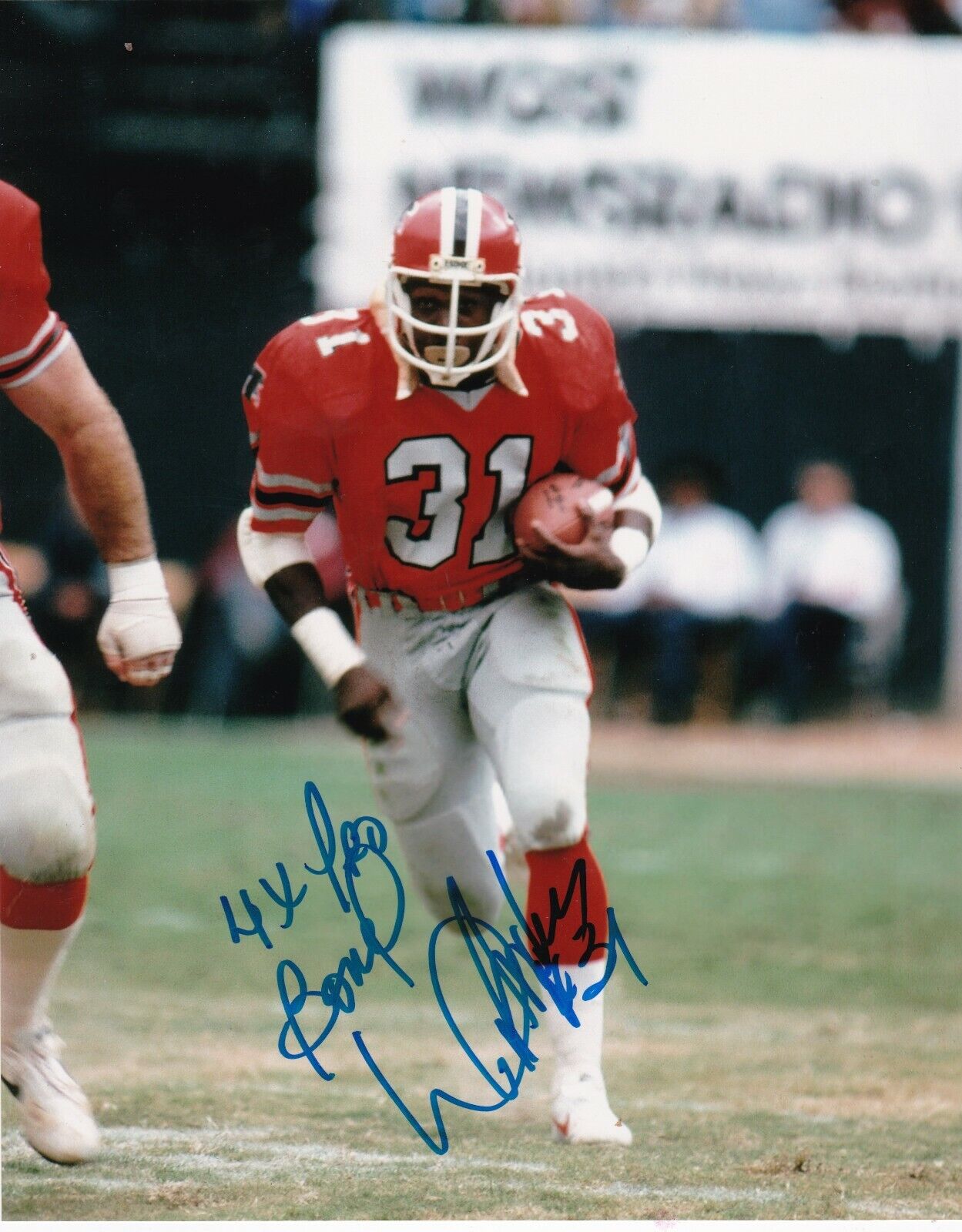 WILLIAM ANDREWS ATLANTA FALCONS 4 X PRO BOWL ACTION SIGNED 8x10 Photo Poster painting