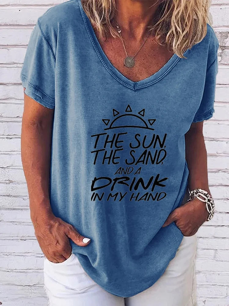 Bestdealfriday The Sun The Sand Drink In My Hand Tee