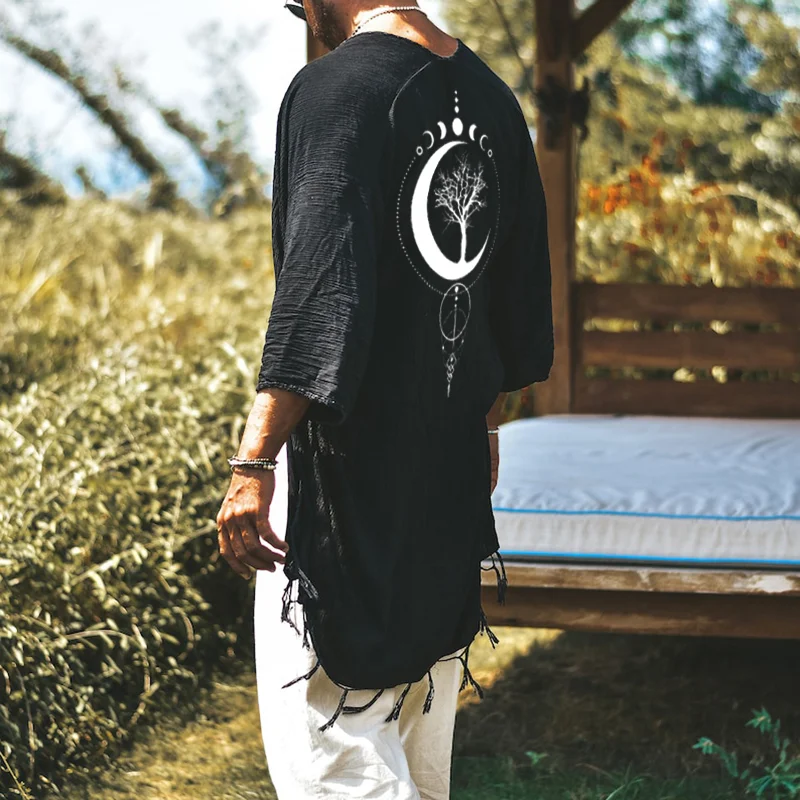 Men's Loose Print Design Hawaiian Cardigan-inspireuse