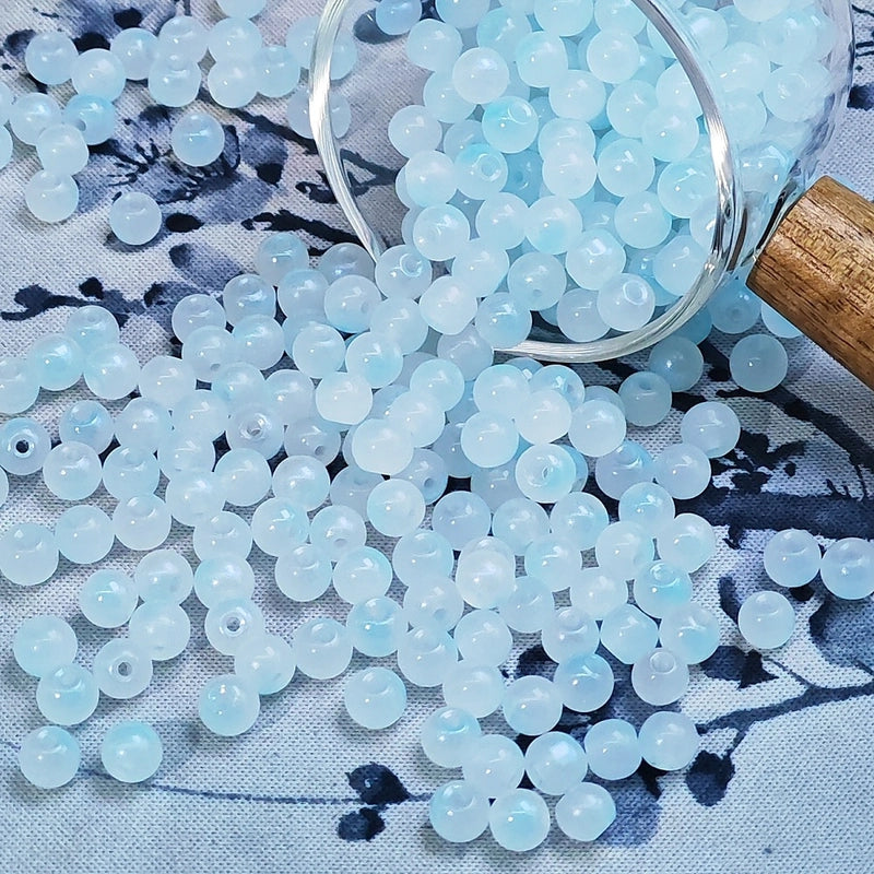 50 PCS/Package Glass/Colored Glaze Round Beads