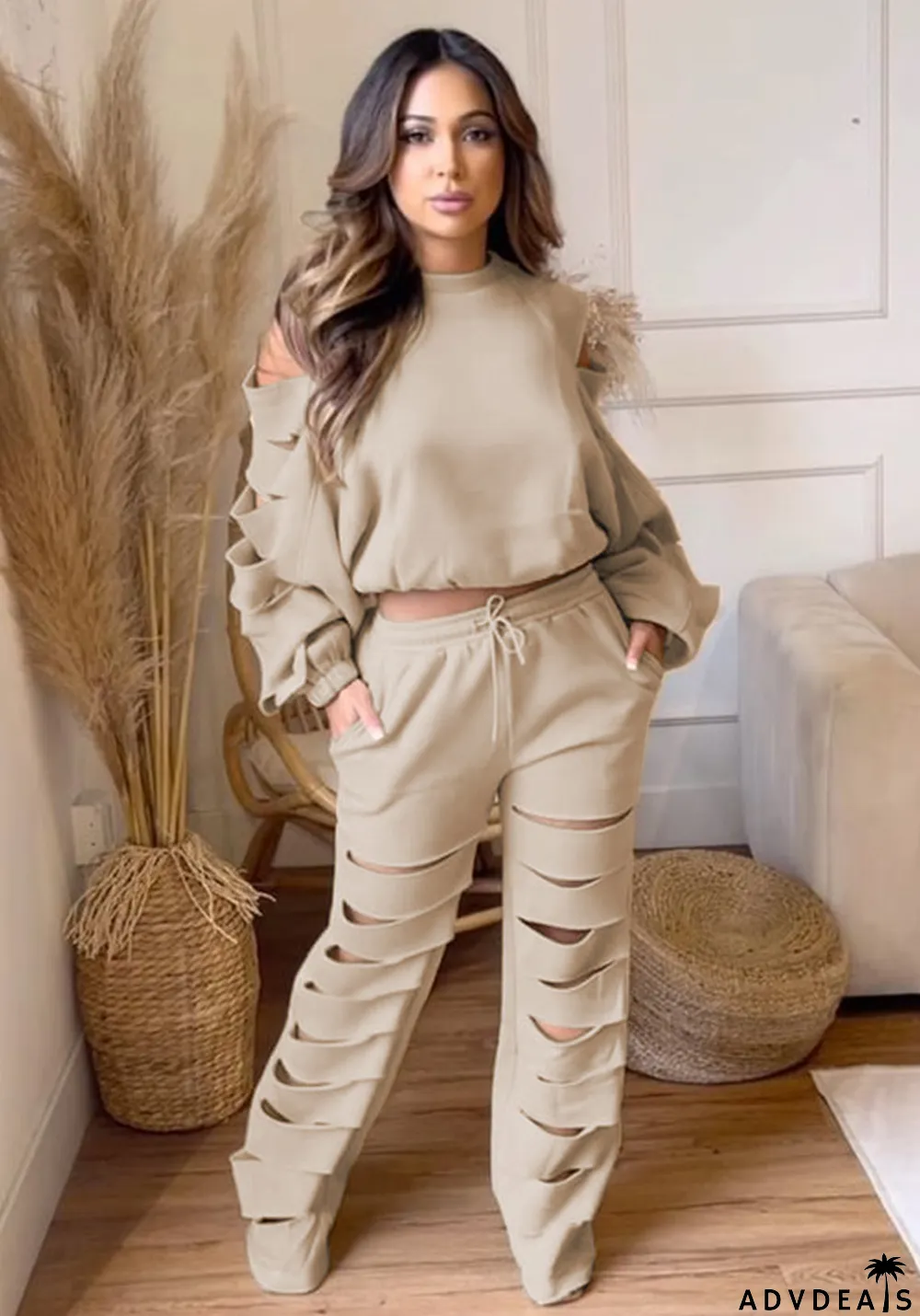 Casual Suit Ripped Fashionable Tracksuit