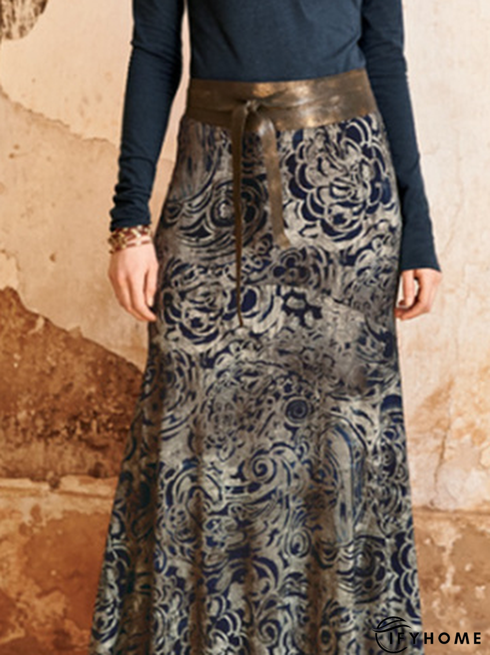 Ethnic Jersey Loose Skirt | IFYHOME