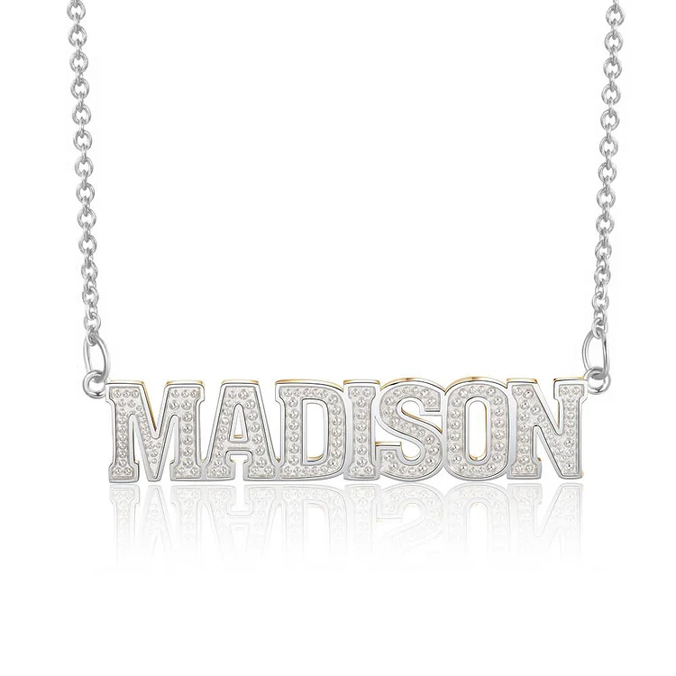 Sparking Name Necklace Personalized With Crystal Name Necklace in Silver