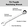 Jetech 22mm Ratcheting Combination Wrench, Industrial Grade Gear Spanner with 12-Point 72-Tooth Ratchet, Forged and Heat-Treated Cr-V Steel, Metric