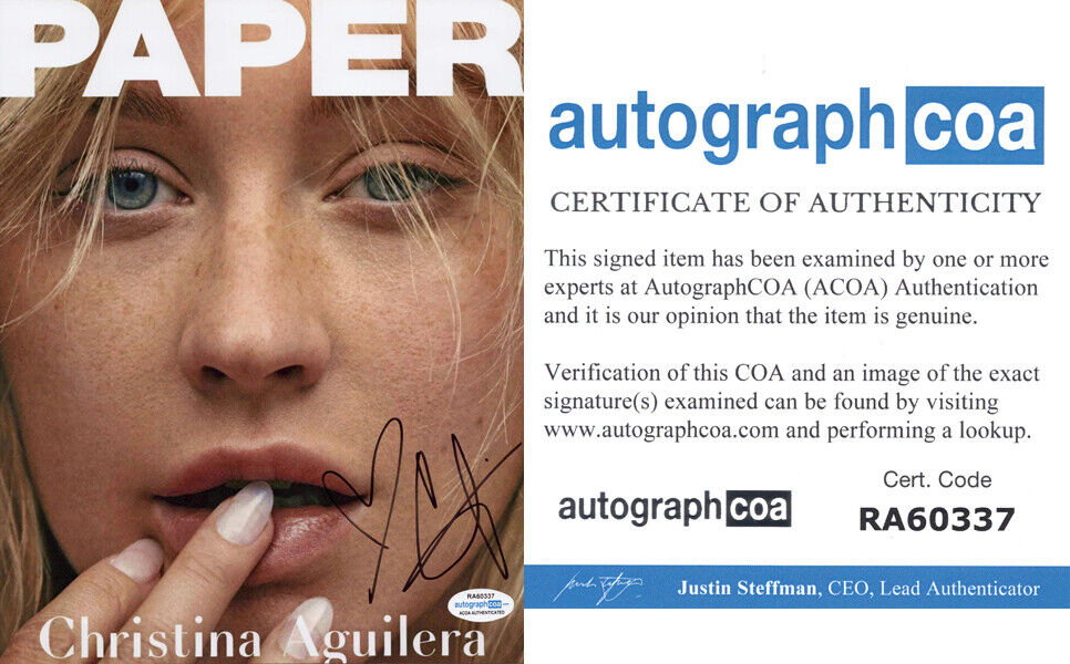 CHRISTINA AGUILERA signed Autographed 8X10 Photo Poster painting - Hot SEXY Paper Magazine ACOA