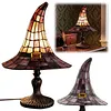 Resin Stained Glass Witch Hat Lamp USB Powered Gothic Wizard Hats Night Light Halloween Home Decor Accent Lamps for Home Office Dormitory Bar Decorate