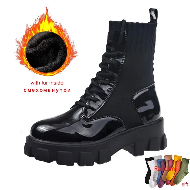 Qengg MCCKLE Women's Autumn Boots Women Ankle Boots Woman Winter Shoes Female Chunky Heel Platform High Boots Lasdies Botas Mujer 2020