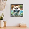 Diamond Painting-DIY Full Round Drill Cat and Fish