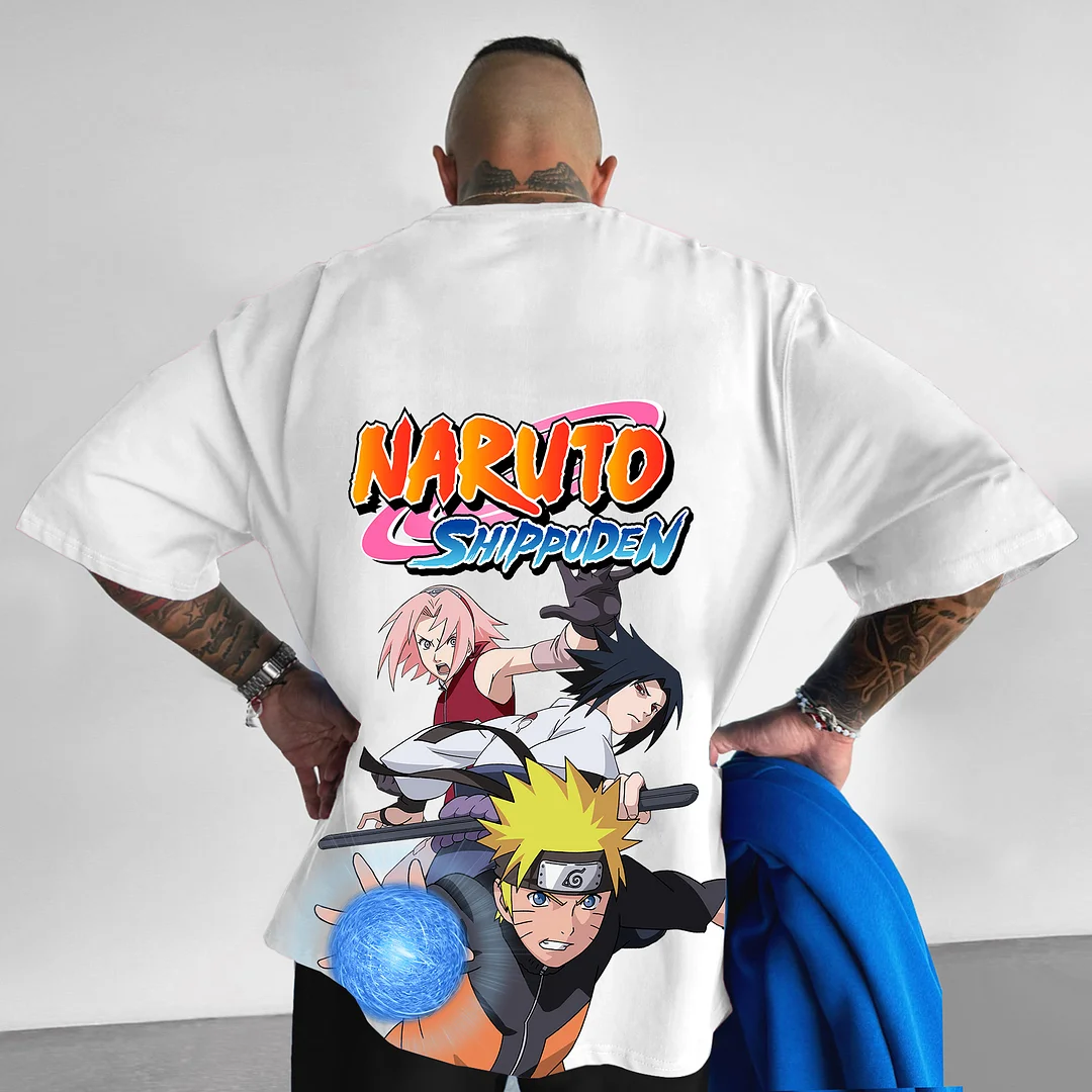 Outletsltd Oversized Naruto Anime Printed T-shirt